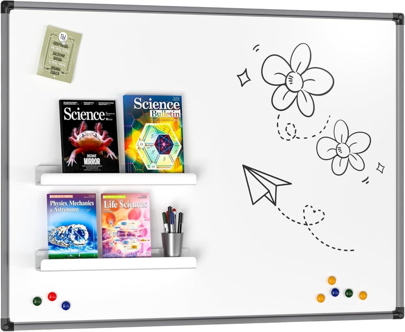 FUCDTEFC 2 Pcs Magnetic Book Shelf for Whiteboard, Strong Adsorption Reusable Metal Bookshelf Book Display Holder for Teacher Kids Classroom Refrigerator Office White - Image 5
